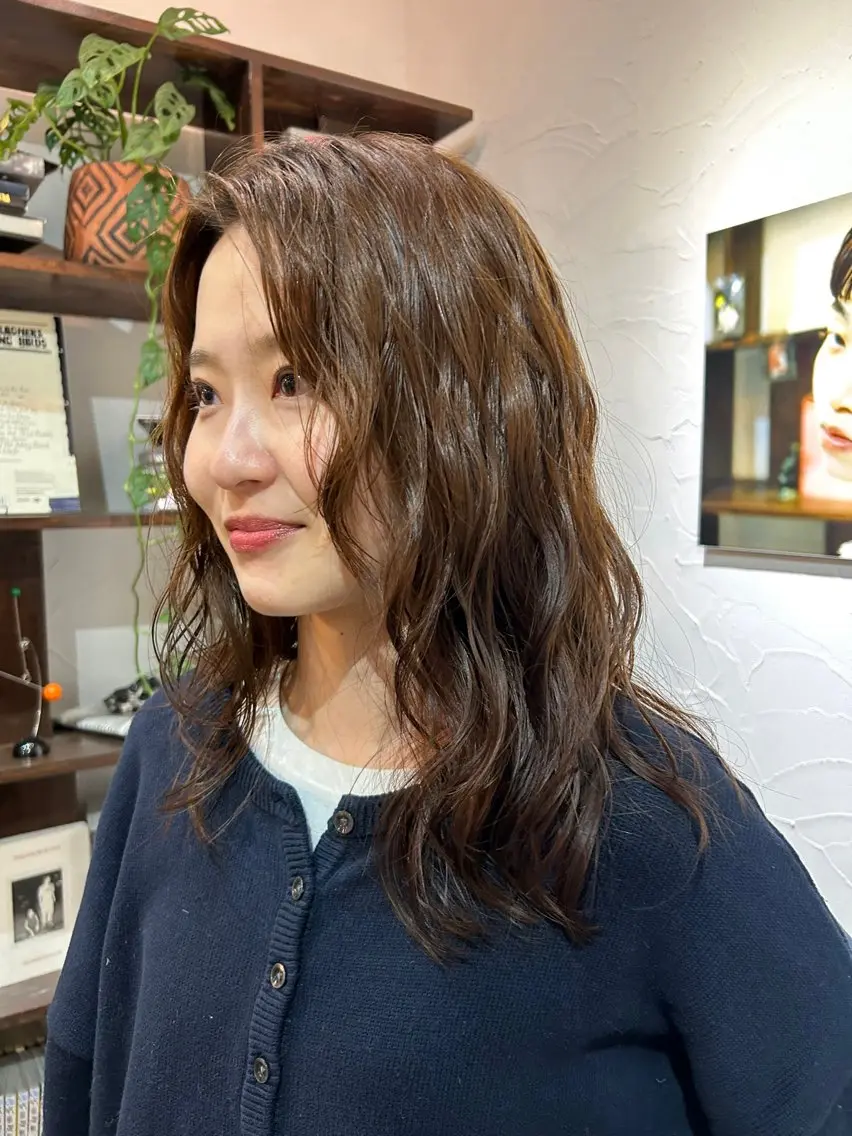 セミロング カット パーマ トリートメント MOMOKA💫 YARD【学芸大学】のヘアスタイル