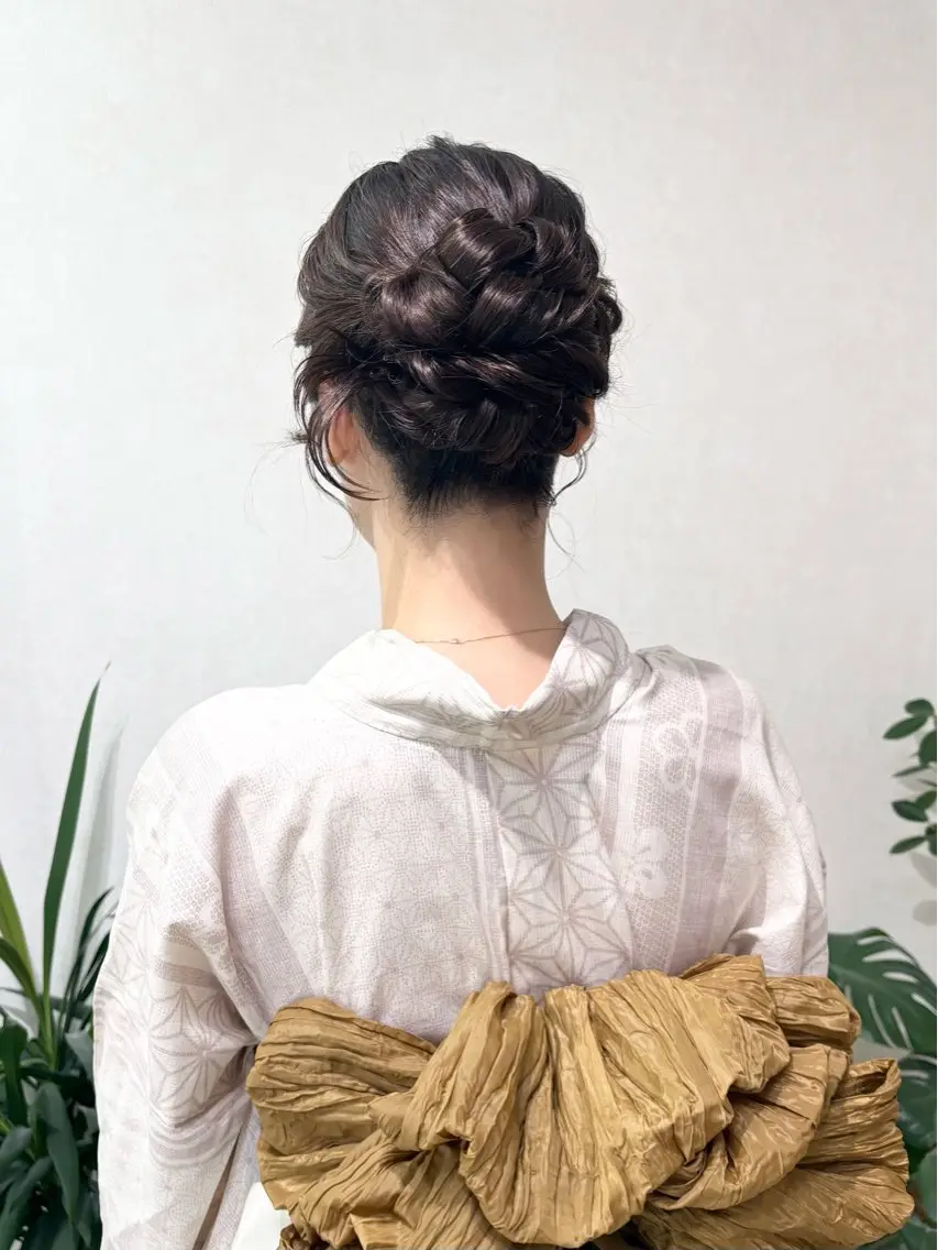 セミロング ヘアアレンジ 浴衣 ヘアセット ヘアセットサロン /上坪愛美のヘアスタイル