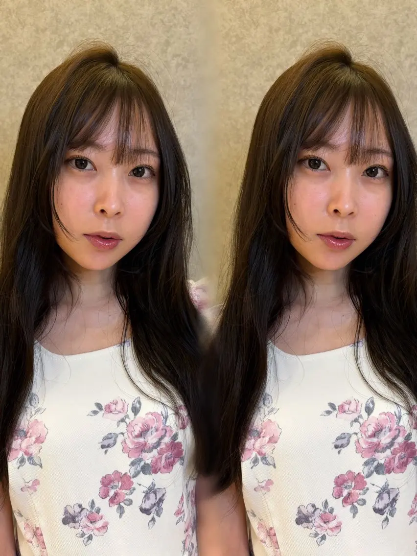 セミロング カット 艶髪×似合わせカット 𝔂𝓾𝓴𝓲のヘアスタイル