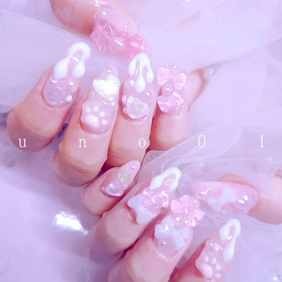 ネイル ハンドネイル 梅田🦄中崎町🩵 u n o 0 1のネイルデザイン