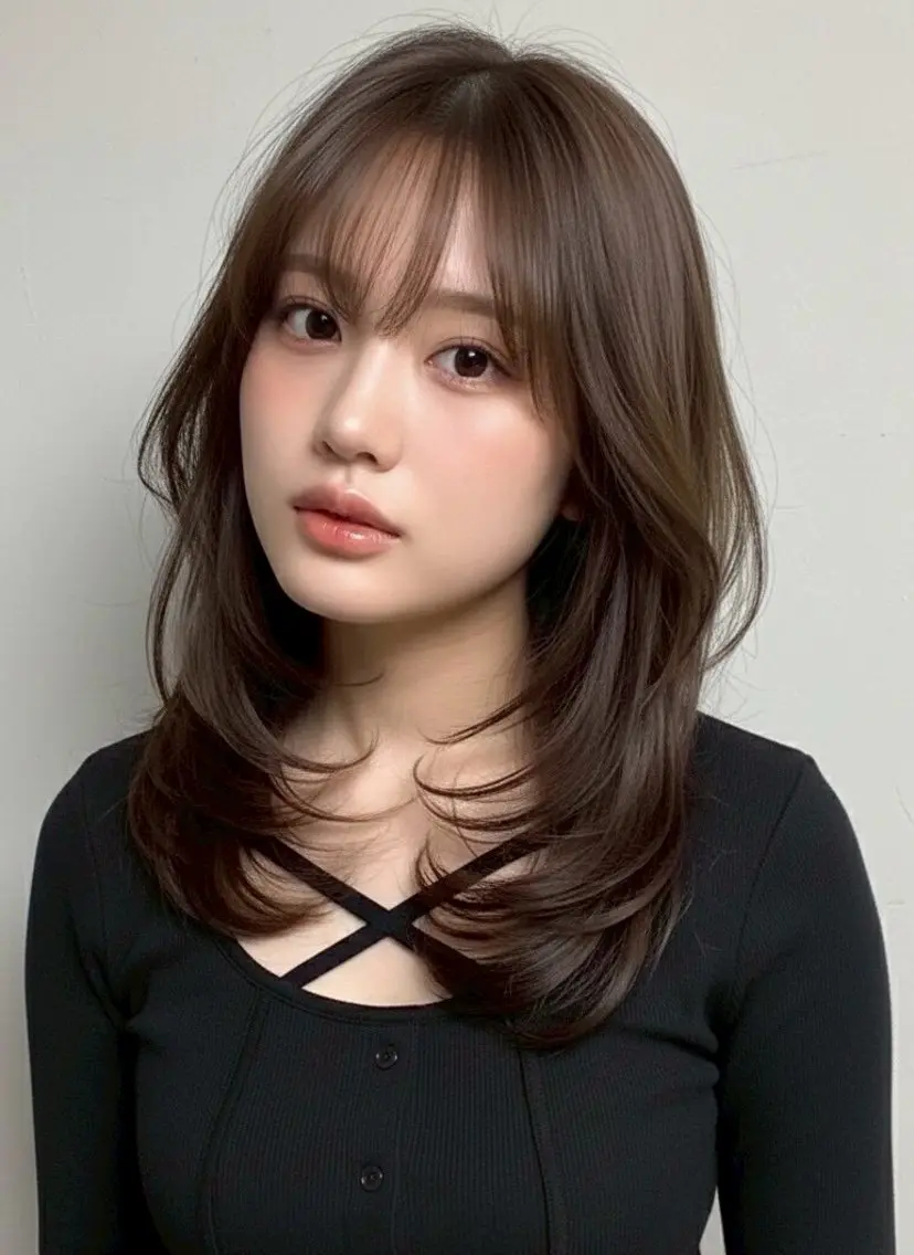 ミディアム カット ヘアカラー トリートメント ヘッドスパ ヘアセット 髪質改善/レイヤー カット手塚奨のヘアスタイル