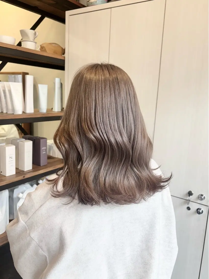 ミディアム カラー カット ヘアカラー たなか もえなのヘアスタイル