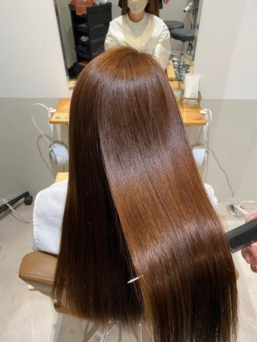 🌹最高級髪質改善フルコース《ミニモ限定メニュー》🌹美髪縮毛矯正+カット+艶カラー+1step保湿トリートメント🥣の写真