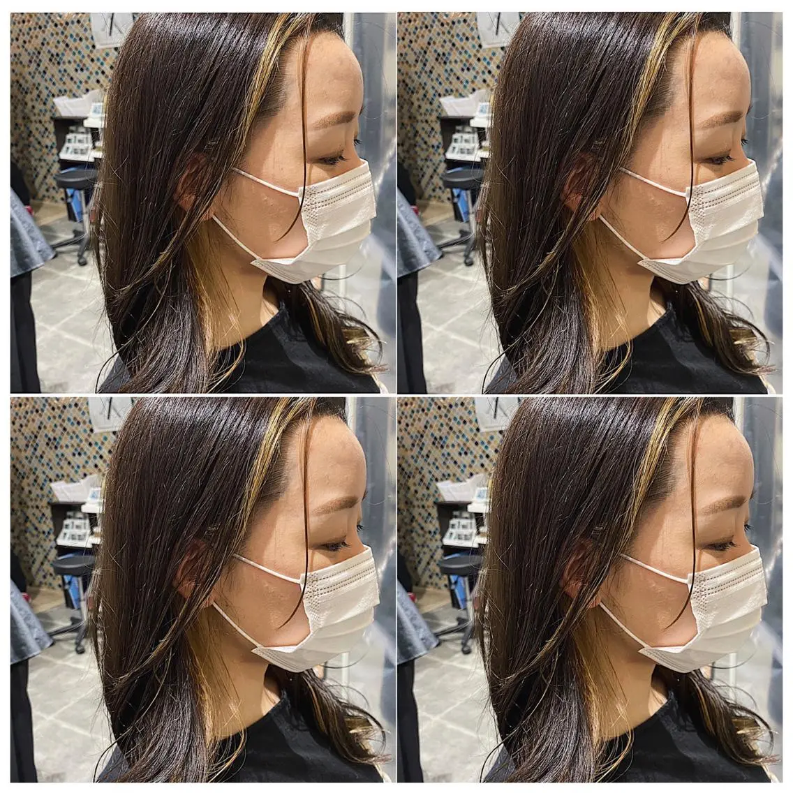 ミディアム カラー ヘアアレンジ ミストバング インナーカラー カット ヘアカラー トリートメント 竹内啓太 ボブのヘアスタイル