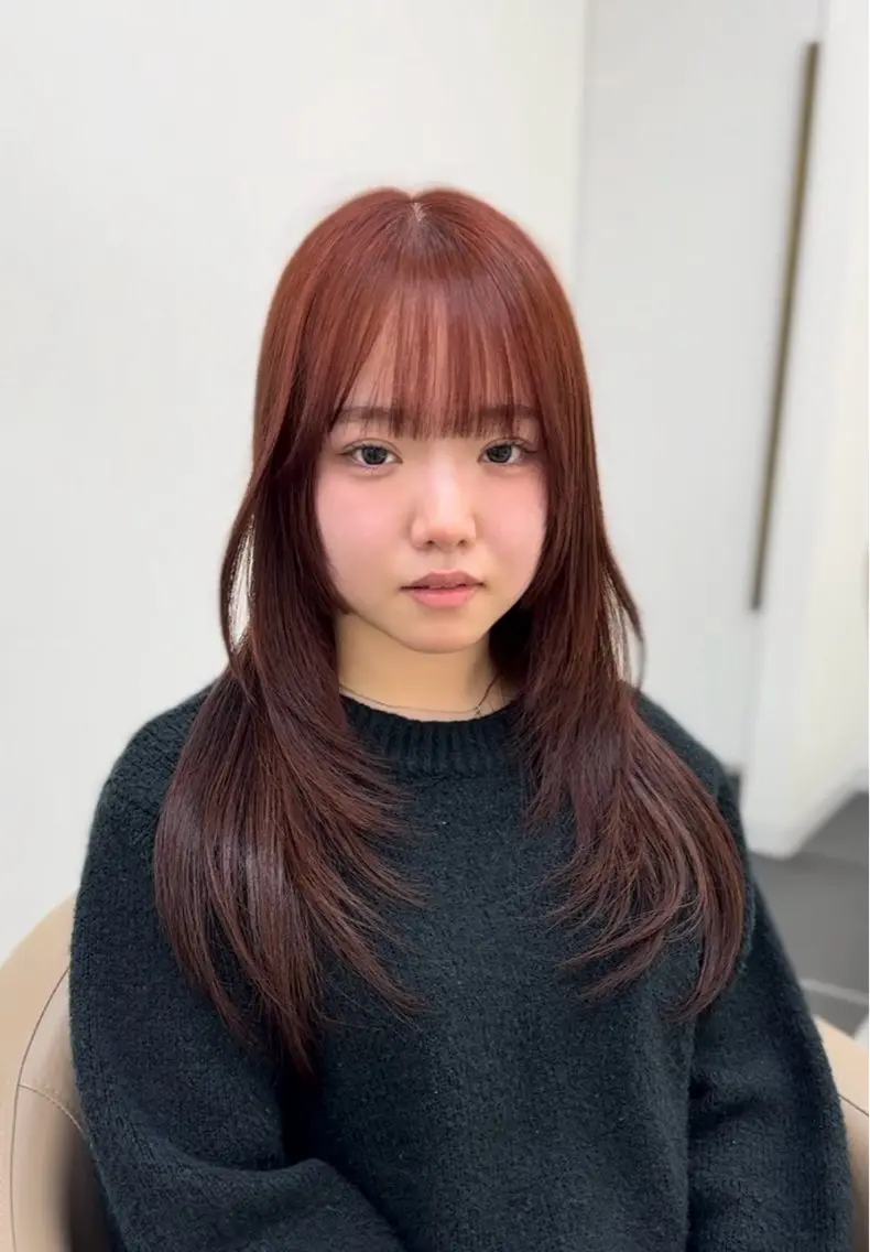 セミロング レイヤーカット カット ヘアカラー トリートメント しんぼや ももかのヘアスタイル