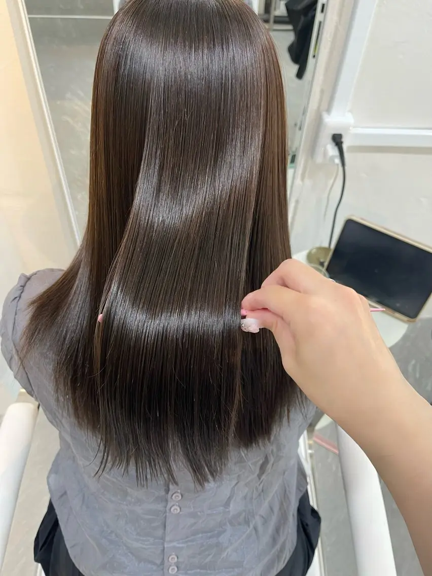 セミロング セミロングパーマ 髪質改善 トリートメント カット 縮毛矯正 トリートメント 広島/EN VEIL tsumaのヘアスタイル