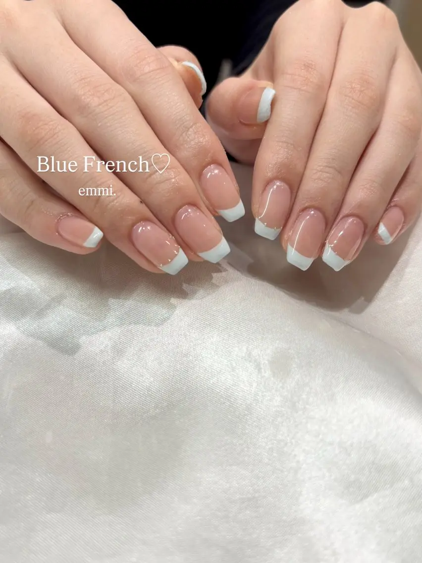 ネイル チークネイル フレンチネイル ガーリー 氷ネイル・うるうるネイル キラキラネイル ハンドネイル emmi nailのネイルデザイン