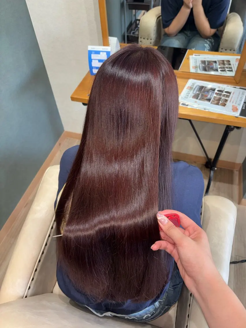 ロング カラー ヘアカラー 🌟美髪縮毛矯正🌟 吉田早弥のヘアスタイル