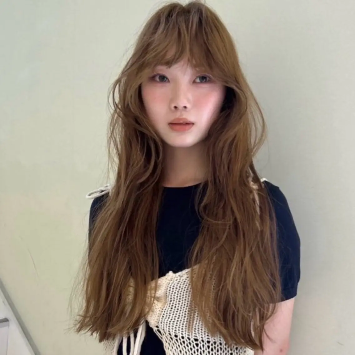 ロング カラー ベージュカラー ブリーチ ダブルカラー ブリーチなしカラー ヘアカラー ミント/ベージュ/ ダブルカラーRIOのヘアスタイル