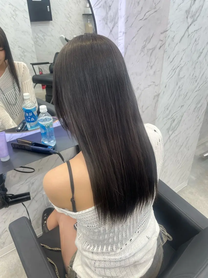 ロング カラー グレージュ 韓国ヘア🎀 /♡𝓝𝓸𝓪♡のヘアスタイル