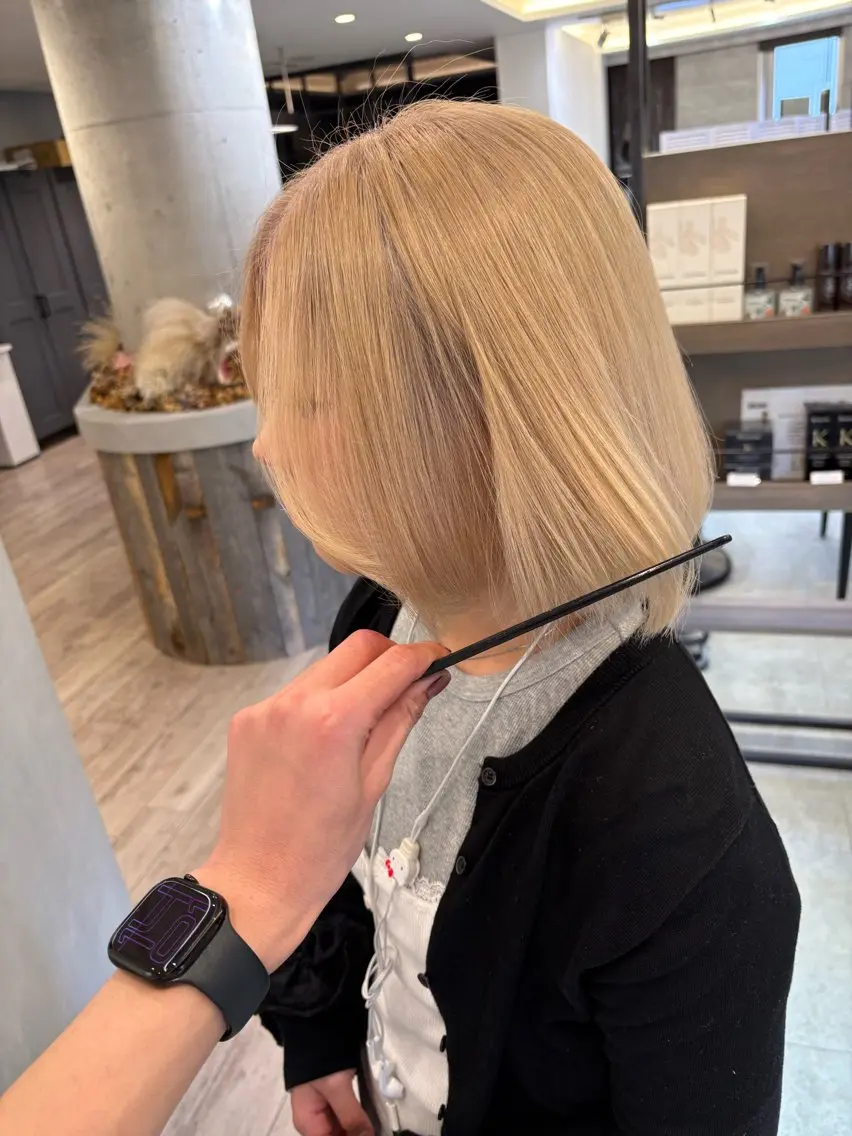 ミディアム ボブ ヘアカラー ケアブリーチ🌟 ♢WATARU♢のヘアスタイル