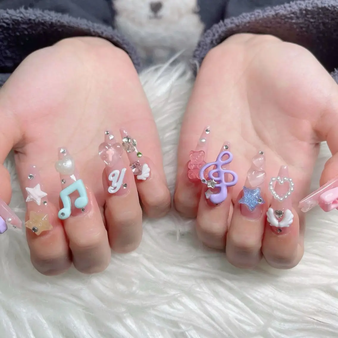 ネイル フットネイル フレンチネイル グラデーション 韓国ネイル ロングネイル ハンドネイル Hani Nail Salonのネイルデザイン