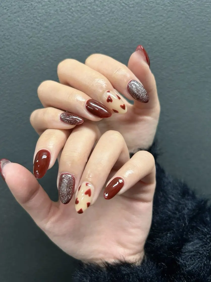 ネイル 韓国ネイル 持ち込み ニュアンスネイル ネイルチップ 冬ネイル LISA ANA.CHUOのネイルデザイン