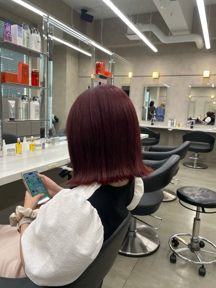 ミディアム カラー ヘアアレンジ ヘアカラー トリートメント ヘアセット 💗横浜美容室 💗HARUNAのヘアスタイル