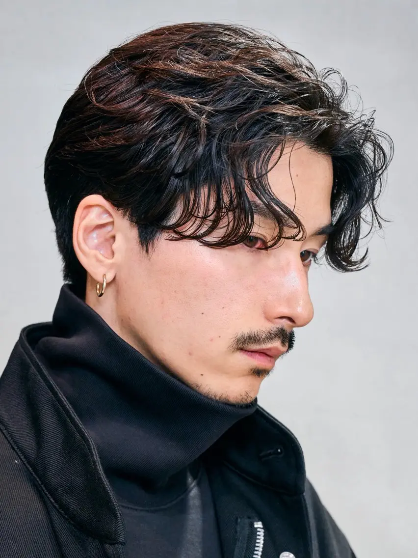 ✨【無造作×束感】✨上げもおろしもできる!メンズカット+フェザーパーマ ¥4500の写真