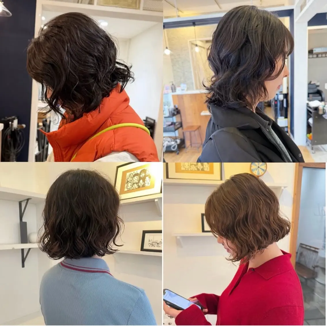 ミディアム カラー パーマ ヘアアレンジ ミディアムパーマ ボブ カット パーマ トリートメント 髪質改善ストレート✨ パーマヘア✨YUKIのヘアスタイル