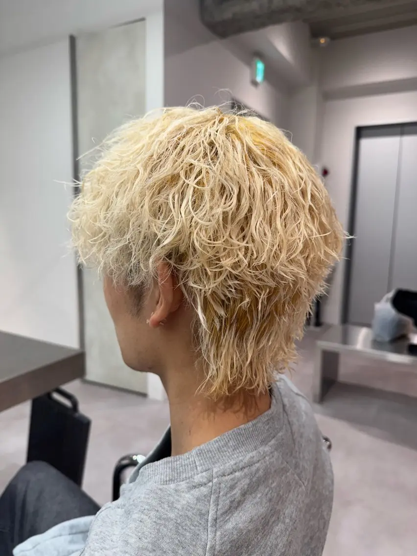 パーマ メンズ メンズブリーチ メンズパーマ 波巻きパーマ ブリーチ/パーマ特化 片平和寿のヘアスタイル