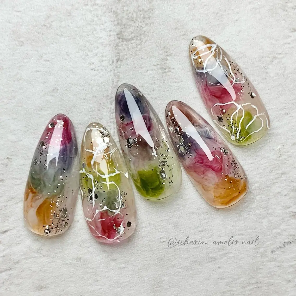 ネイル フラワーネイル ニュアンスネイル シンプルネイル EMIKOのネイルデザイン