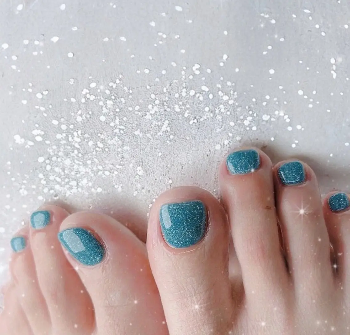 ネイル ブルー フットネイル Best Nail Yu🎀🫧のネイルデザイン