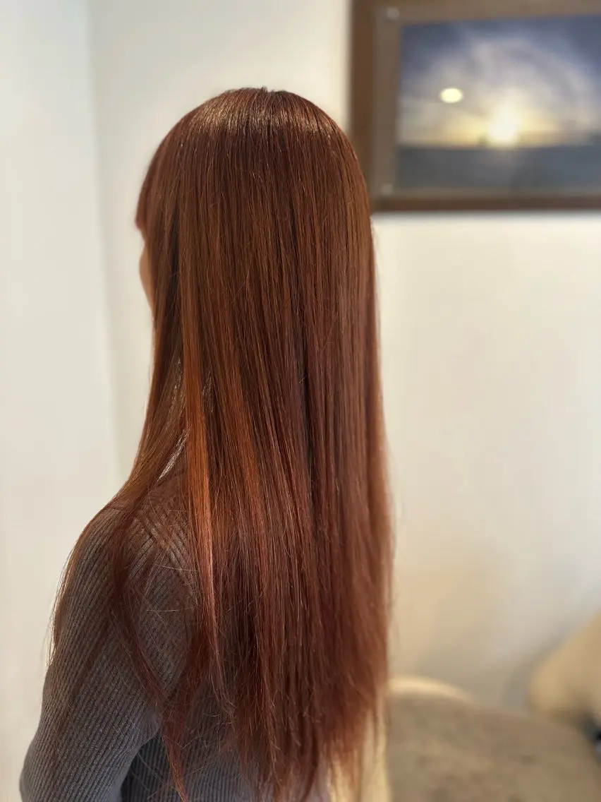 カラー オレンジ ヘアカラー uchida erikoのヘアスタイル