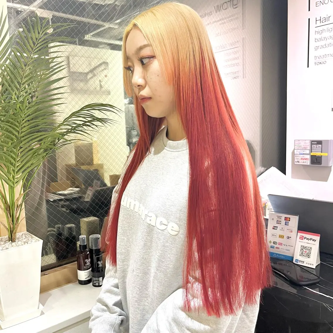 カラー カット ヘアカラー トリートメント エクステ ヘアセット レン🎨ハイトーン× エクステ🎨渋谷のヘアスタイル