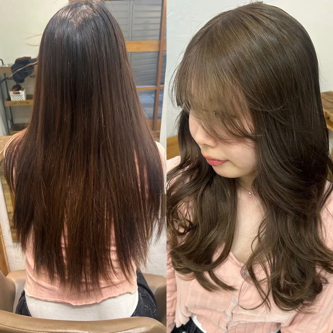 ロング カラー ベージュカラー ブリーチ オリーブベージュ ヘアカラー 大阪デザインカラー/ カットモデル募集中のヘアスタイル