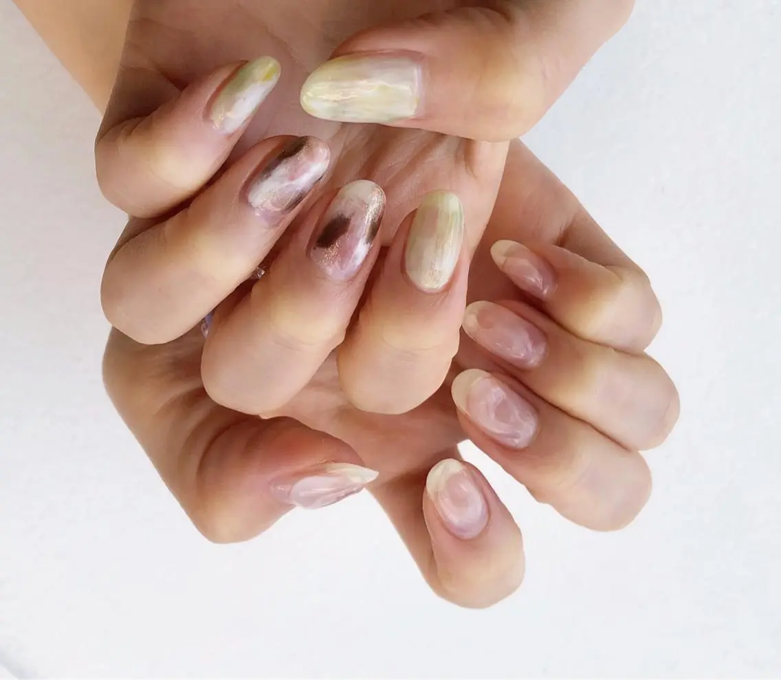 ネイル アートネイル 長さ出し ジェルネイル マットネイル ミラーネイル ハンドネイル nail salon Soeurのネイルデザイン