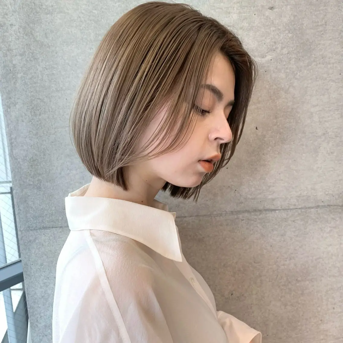 ミディアム ボブ 顔まわりレイヤー レイヤーカット カット ヘアカラー トリートメント オシャレ髪✔️ 店長オオキアキヒロのヘアスタイル