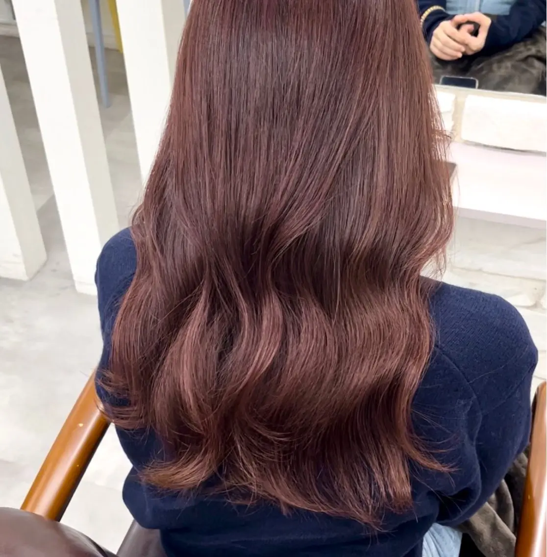 ロング カラー レッドカラー カット ヘアカラー トリートメント 天王寺韓国ヘア 小山歓実のヘアスタイル