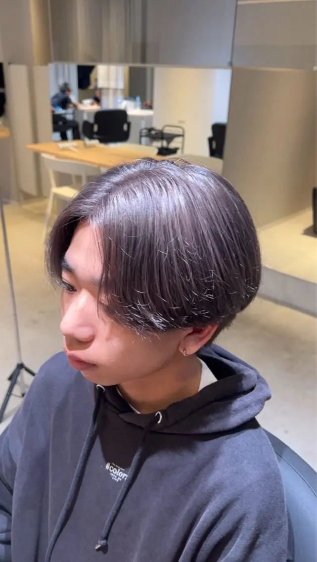 ミディアム カラー メンズ ヘアカラー ナカムラ ツバサのヘアスタイル