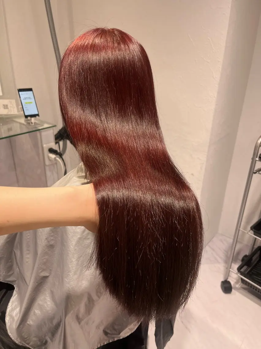 ロング ピンクブラウン 髪質改善 トリートメント ヘアカラー トリートメント ヘアセット 💗暖色カラー💗 ツヤ髪💗Mayaのヘアスタイル