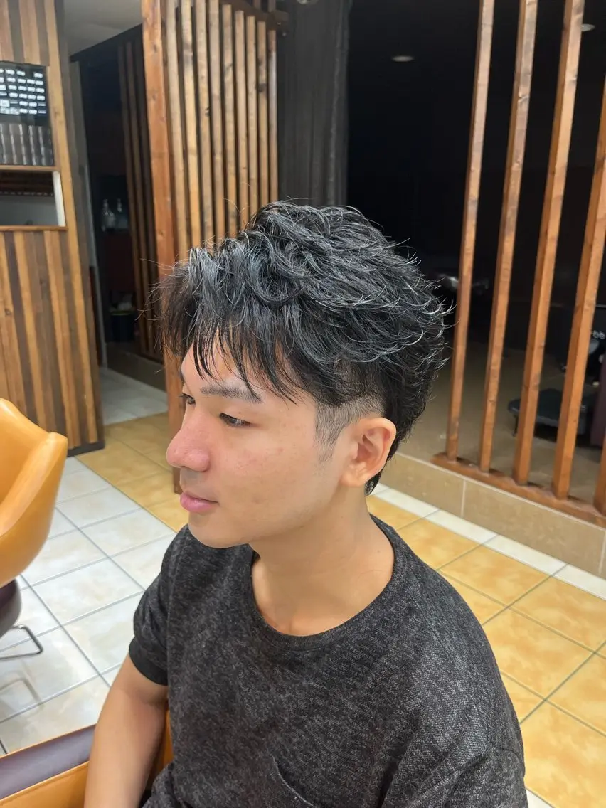 ショート パーマ メンズ カット パーマ メンズ特化/パーマ/ 髪質改善　高野奨馬のヘアスタイル