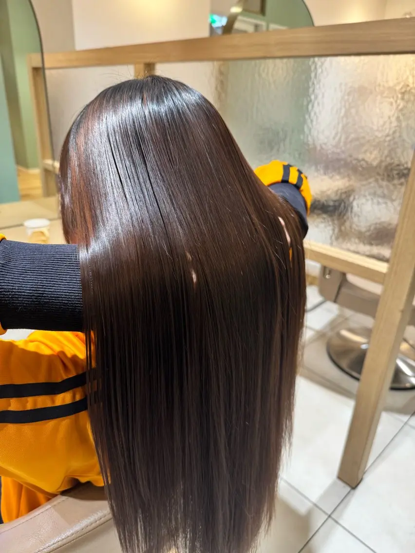 ロング カット 縮毛矯正 トリートメント 艶カラー/縮毛矯正/ 鴨川育弥のヘアスタイル