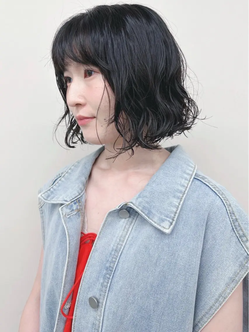 ショート パーマ カット パーマ ボブ/ゆるふわ ボブパーマ/とういのヘアスタイル