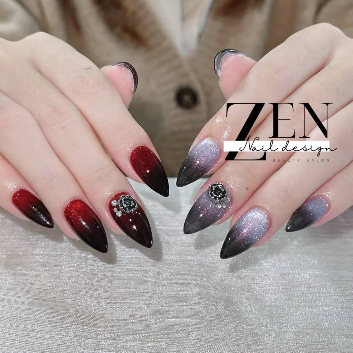 ネイル チークネイル 長さ出し フレンチネイル 韓国ネイル マグネットネイル ハンドネイル Zen Nail Design 池袋のネイルデザイン