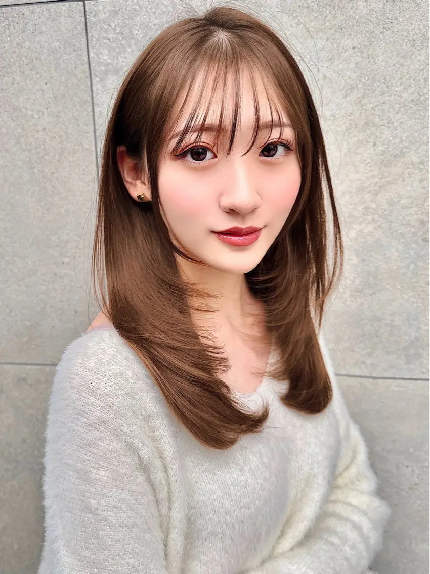 セミロング カット ヘアカラー トリートメント 縮毛矯正✨🫧 レイヤー川村利幸のヘアスタイル