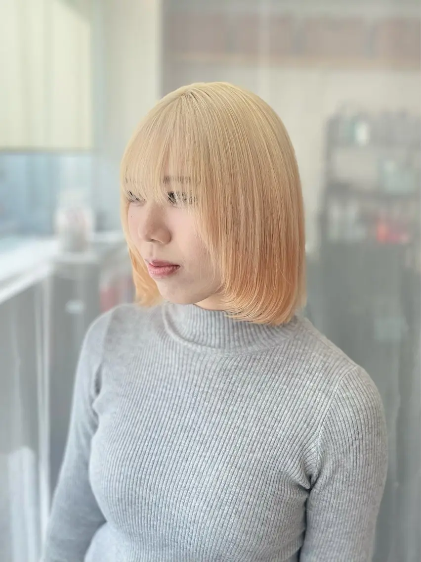 ミディアム カラー ヘアカラー トリートメント GaKu/ハイトーン /ブリーチ/レイヤーのヘアスタイル