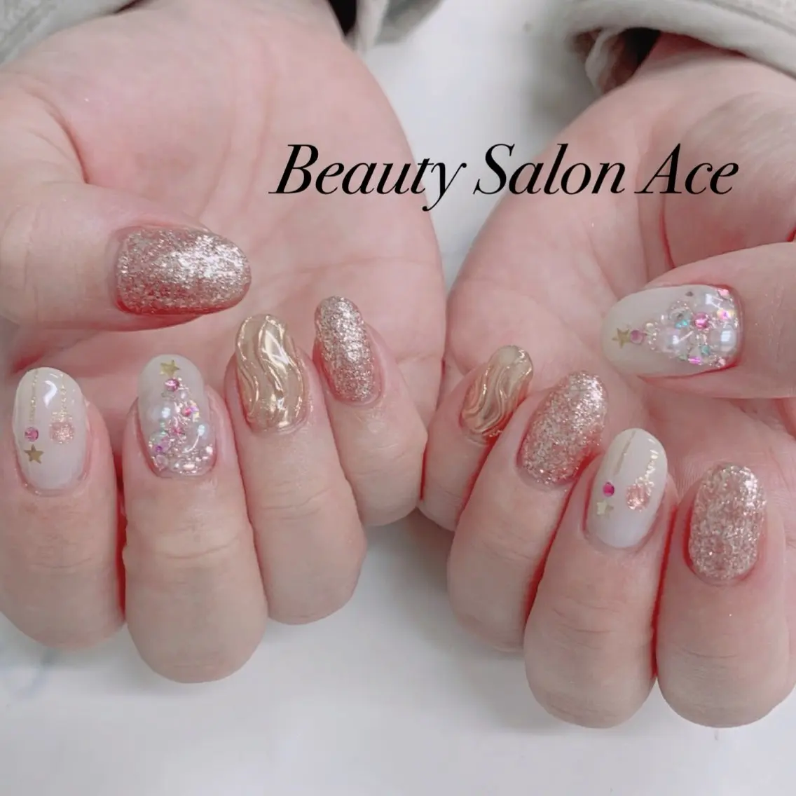 ネイル ラメ(グリッター) メンズネイル 冬ネイル クリスマス ハンドネイル ハンドケア 池袋フィルイン Ace♡Nailのネイルデザイン