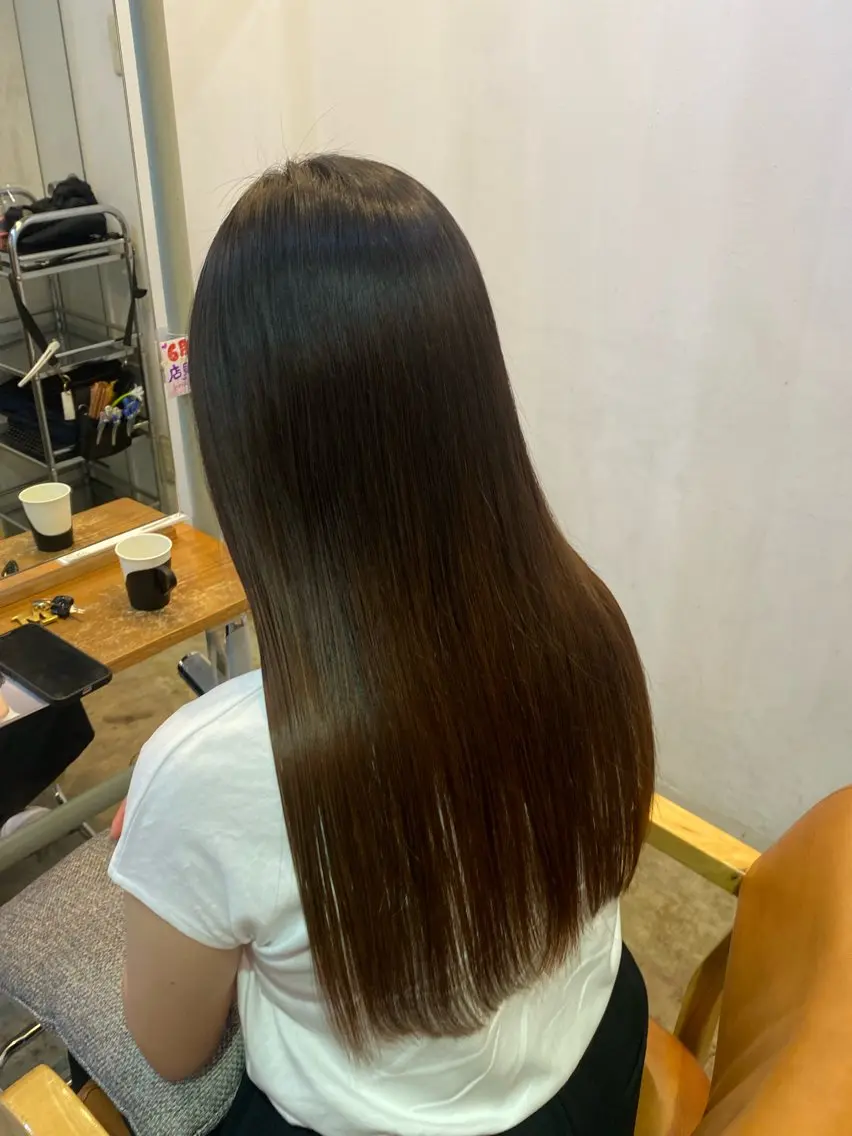 ロング 縮毛矯正 N° jemicaカナのヘアスタイル