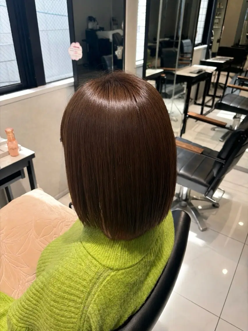 ミディアム カット ヘアカラー トリートメント ハルカ🌷ナチュラル 盛れ/韓国ヘアのヘアスタイル