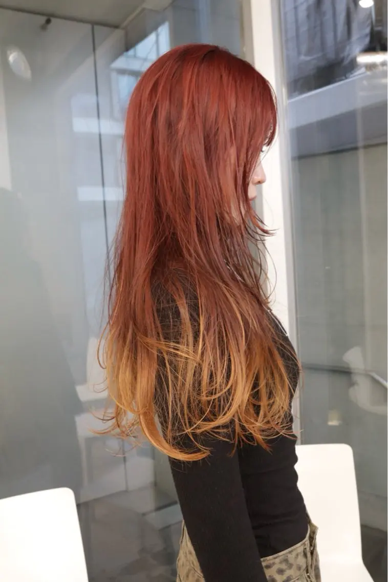 ロング カラー ブリーチ デザインカラー ダブルカラー グラデーションカラー ヘアカラー トリートメント ハッシュカット/ハイ トーン/HIROKIのヘアスタイル