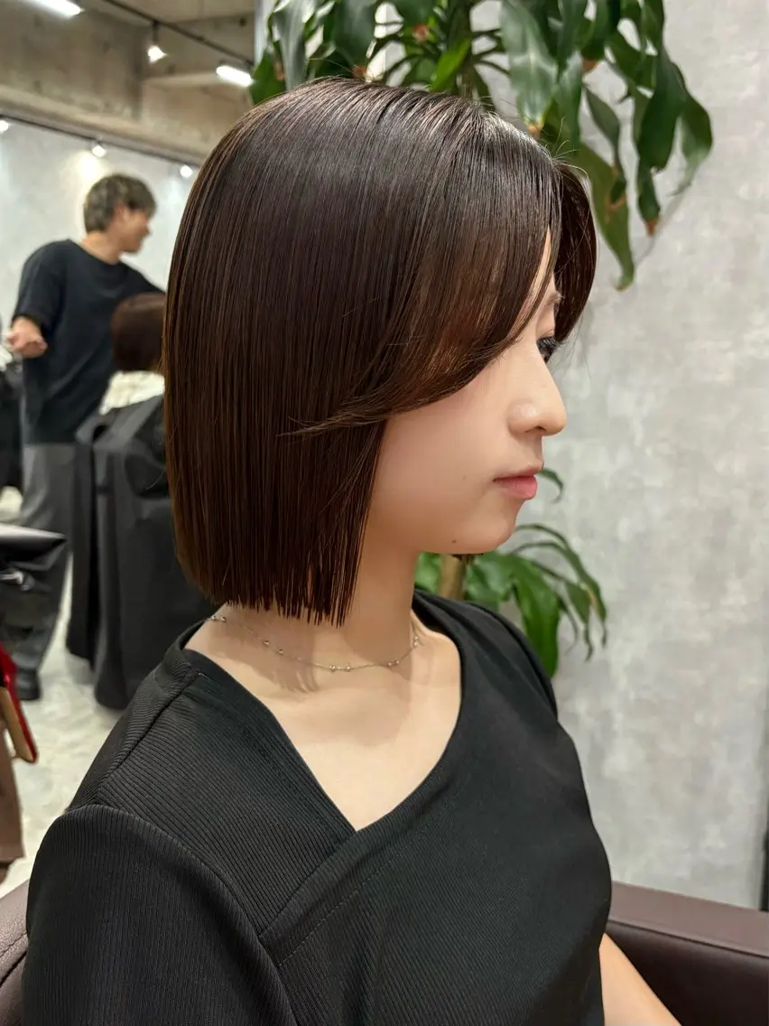 ショート 切りっぱなしボブ ボブ 髪質改善 縮毛矯正 カット 縮毛矯正 C'LDhair / ライト/ボブのヘアスタイル
