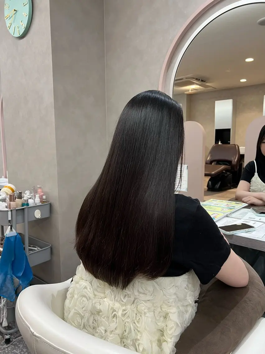 ロング 縮毛矯正 カット 縮毛矯正 Naru┆川西能勢口 ┆髪質改善サロンのヘアスタイル