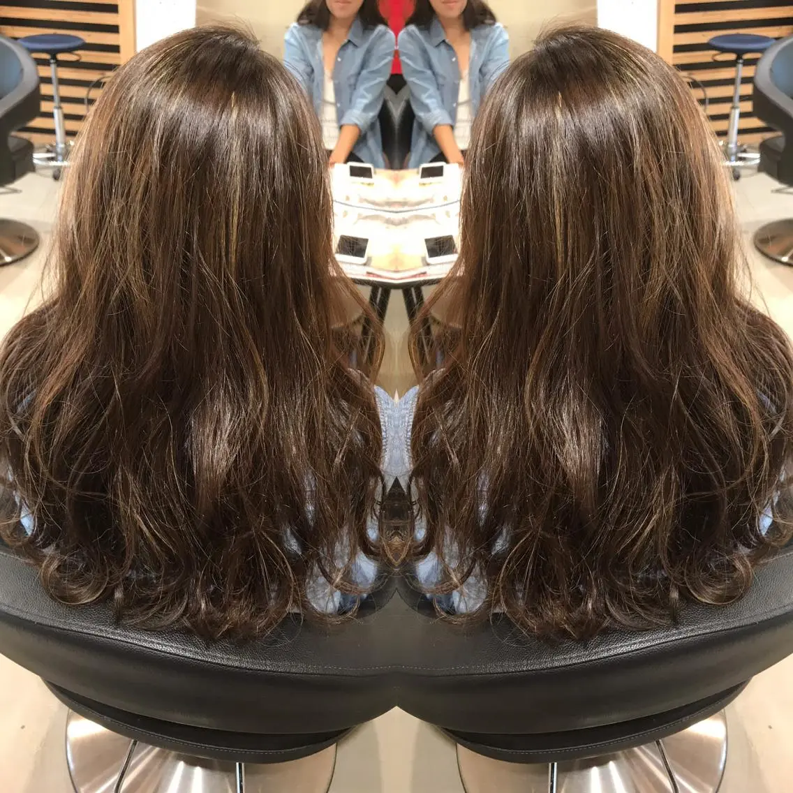 ミディアム カラー グレージュ ハイライトカラー ハイライト カット ヘアカラー 大久保 隆蔵のヘアスタイル