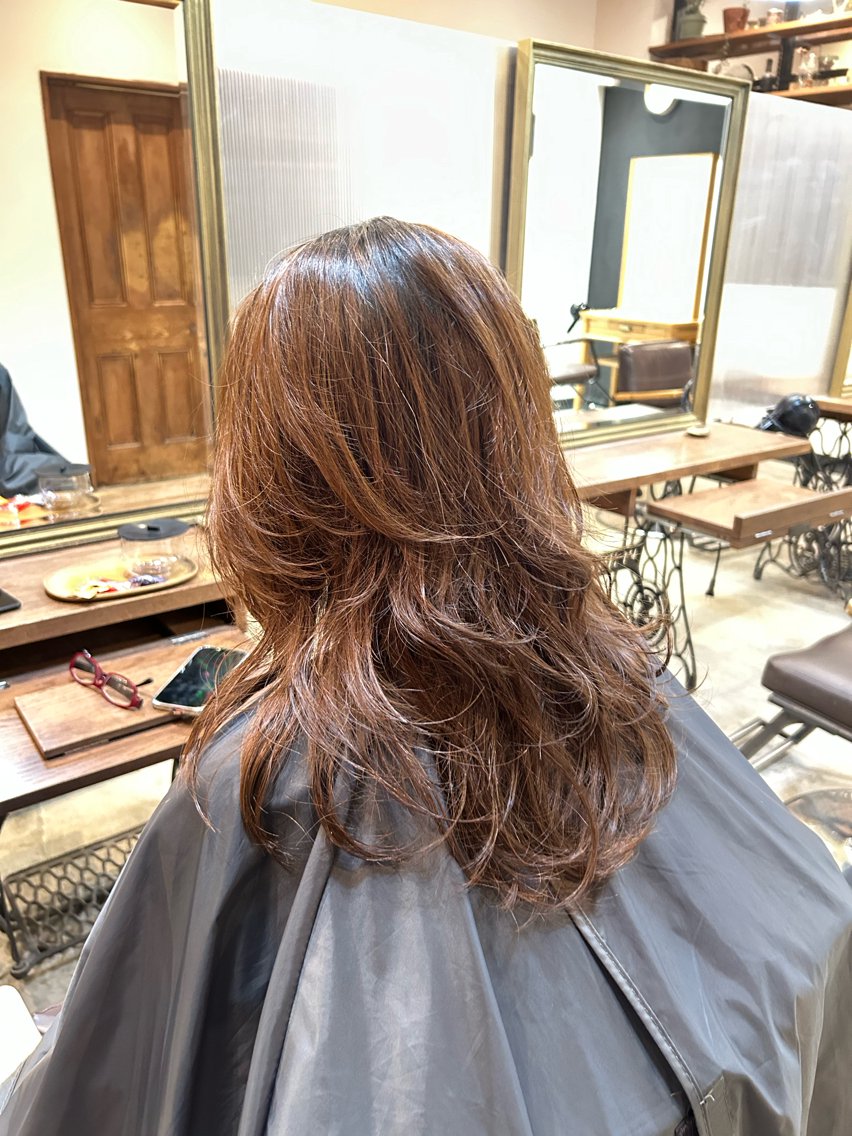 セミロング カット パーマ elk ANZU🎀のヘアスタイル