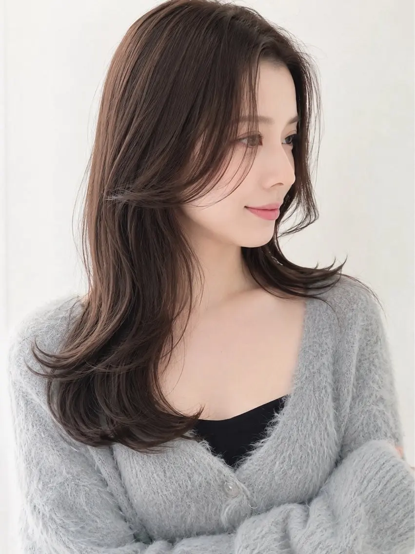 セミロング カラー カット ヘアカラー トリートメント 🦋韓国風レイヤー/ 艶髪矯正🦋凛太郎のヘアスタイル