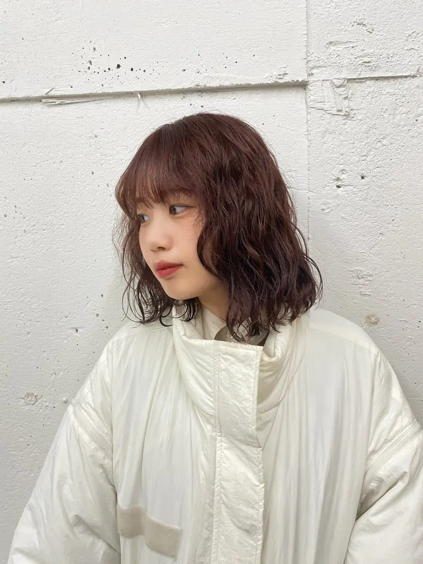 ミディアム カラー パーマ ブラウンカラー チョコレートブラウン ヘアカラー トリートメント suzu 🤍 【 grace 】のヘアスタイル