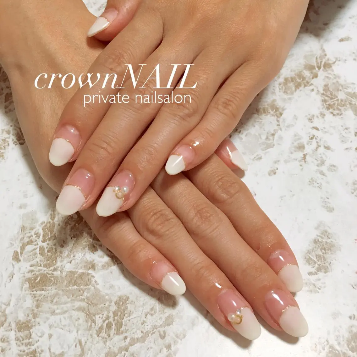 キッズ ネイル フレンチネイル ストーンネイル ensowa✱laf NAILのネイルデザイン