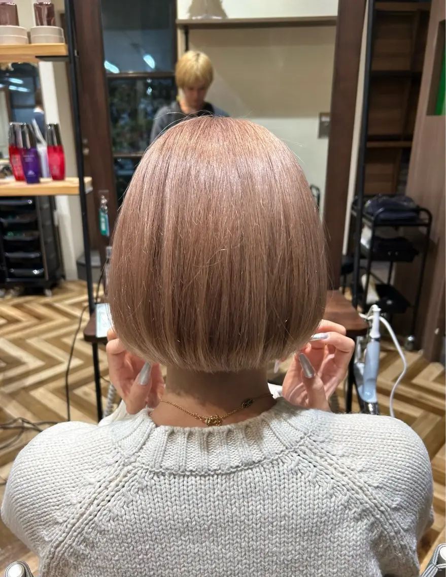 カラー ベージュカラー ピンクカラー ピンクベージュ ヘアカラー トリートメント ナルミ ケイスケのヘアスタイル