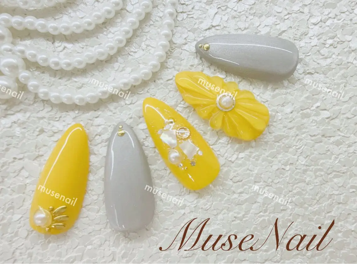 ネイル オーロラネイル 長さ出し フットネイル ジェルネイル 韓国ネイル muse nailのネイルデザイン